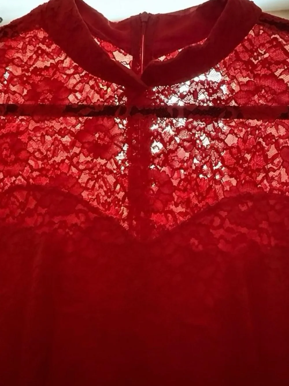 Red Lace Fit & Flare Dress - Elegant Women's Dress in Plus Size 3X NWT - Picture 8 of 17